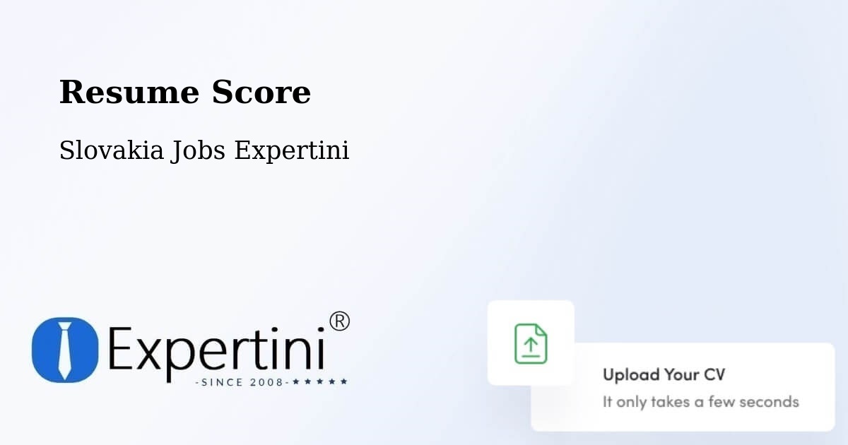 Resume Score & Job Description Match Tool – Trstená - Slovakia Jobs Expertini